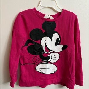 H&M X Disney Kids Mickey Mouse Fuchsia/ pink  Long Sleeve Tee 4-6 years